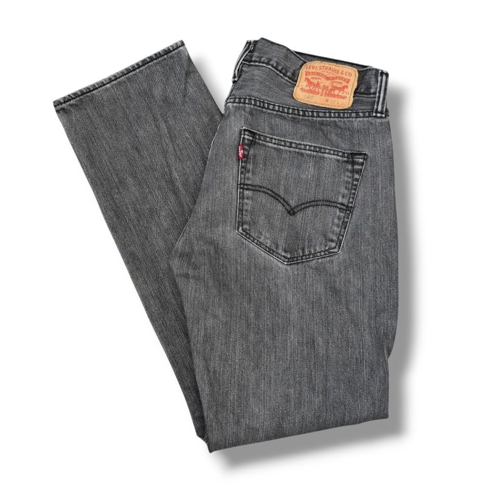 Levi's 501 Men's 32x32 Striaght Fit Stone Washed Gray Denim Jeans 501-6275